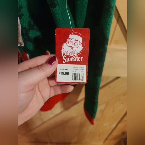 New Ugly Christmas Party Sweater December 25 Meowy Catmas Large Reindeer Cats - Picture 4 of 8